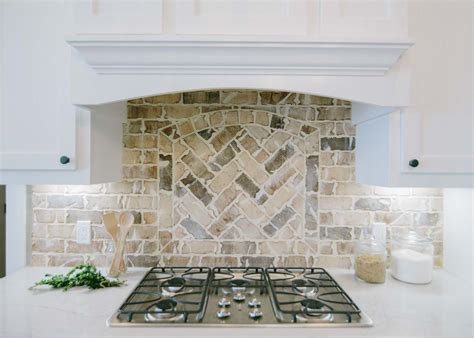 Brick herringbone backsplash | Kitchen backsplash designs, Herringbone ...