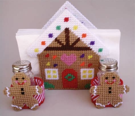 Gingerbread House Napkin Holderr Plastic Canvas Pattern Christmas