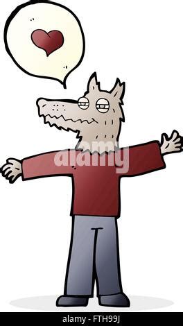 Hombre Lobo De Dibujos Animados En El Amor Imagen Vector De Stock Alamy