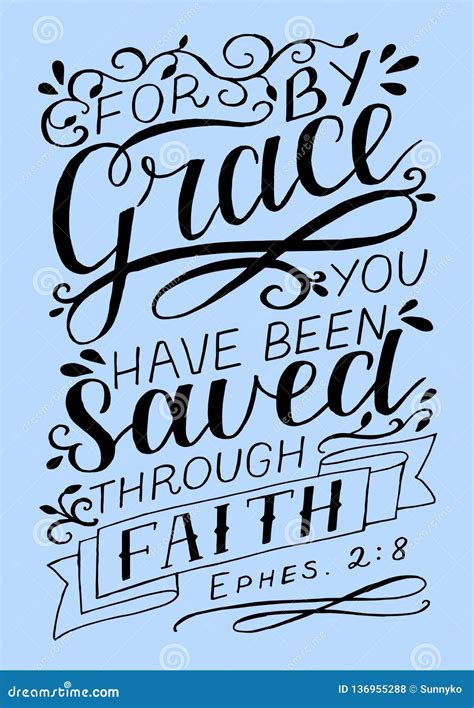 Hand Lettering with Bible Verse for by Grace You Have Been Saved ...