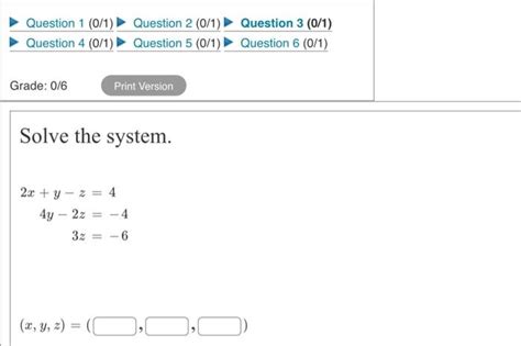 Solved Solve The System X Yz Y Z Z X Y Z Chegg