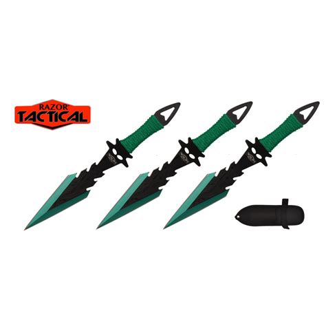 Razor Tactical Rt 8000gn 3pc Throwing Knife Set Fixed Blade Knife