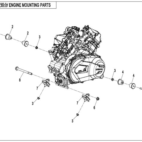 Diagram 2022 CFMoto UFORCE 1000 CF1000UU ENGINE MOUNTING PARTS F00