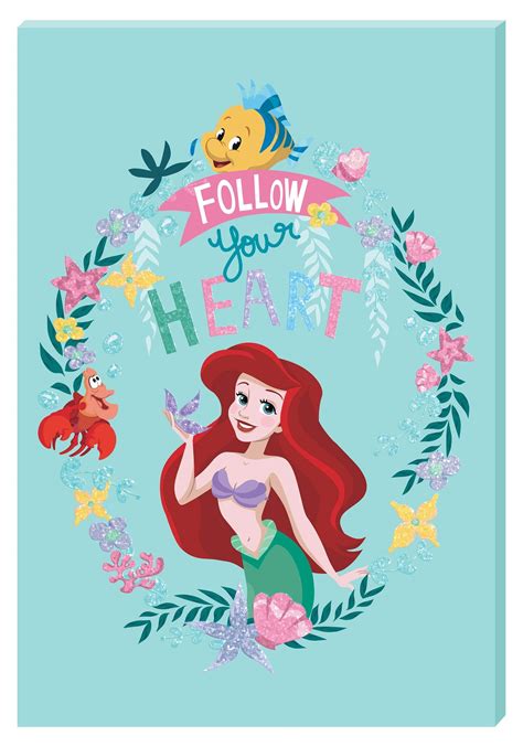 Buy Edge Home Disney Princess Ariel Motivational Wall Art Canvas With