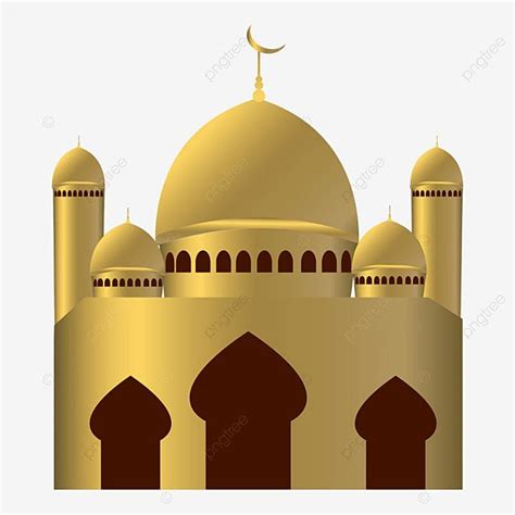 A Golden Building With Three Minas And A Crescent On The Roof Islamic