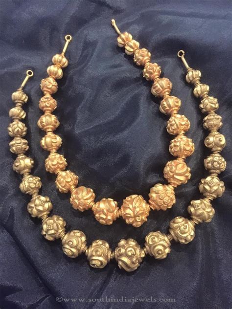 Gold Antique Ball Necklace South India Jewels