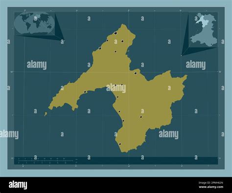 Gwynedd Region Of Wales Great Britain Solid Color Shape Locations