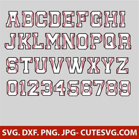 Baseball Font SVG Cut File Varsity Letters SVG File College Alphabet