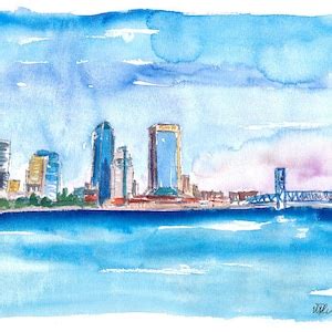 Jacksonville Skyline Sunset in Florida Limited Edition Fine Art Print ...