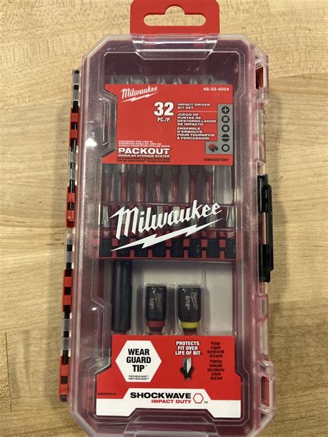 Milwaukee 48 32 4004 SHOCKWAVE Impact Driver Bit Set Of 32 Pieces Brand