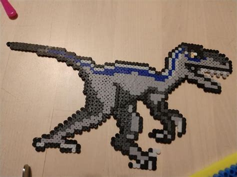 Blue Jurassic Park Perler Dinosaur Perler Bead Disney Perler Bead Hot