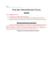 Understanding Intermolecular Forces In Chemical Compounds Course Hero