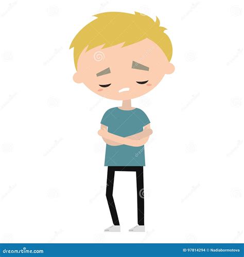 Sad Offended Blond Boy Cartoon Illustration | CartoonDealer.com #97814294