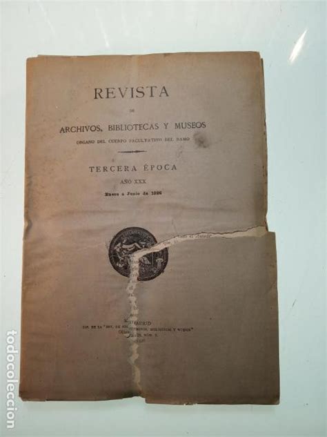 Revista De Archivos Bibliotecas Y Museos Ter Comprar En