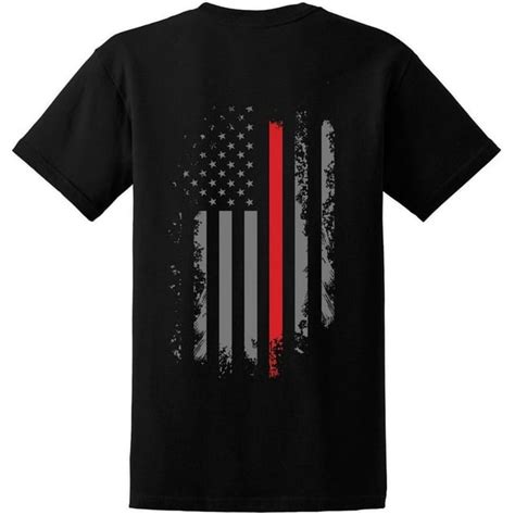 Thin Red Line Firefighter Maltese Cross American Flag Shirt