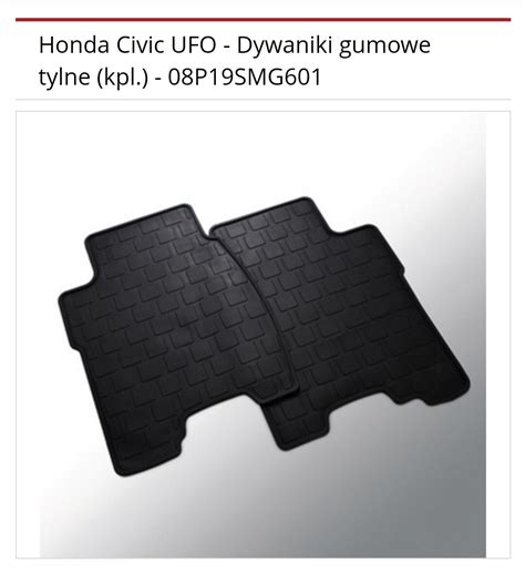 Honda Civic Ufo Dywaniki Gumowe Tylne P Smg Skwierzyna Kup