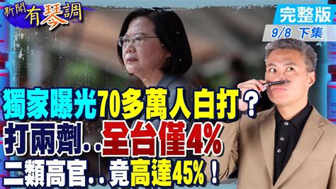 【新聞有琴調下集】羅友志獨家曝光台灣70多萬人白打？打兩劑覆蓋率全台僅4 第二類高官竟高達45 ！ Ctinews 20210908 Youtube