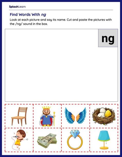 Cut Pictures Of Ng Sound Ela Worksheets Splashlearn 44 Off