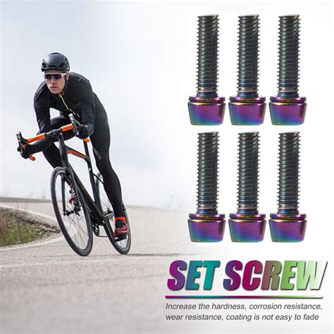 6pcs Stainless Steel Mtb Bicycle Handlebar Stem Screw Road Stem Riser Bolts Ebay