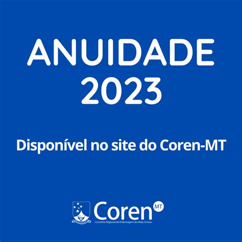 Coren Mt Disponibiliza Boletos Da Anuidade Conselho Regional De