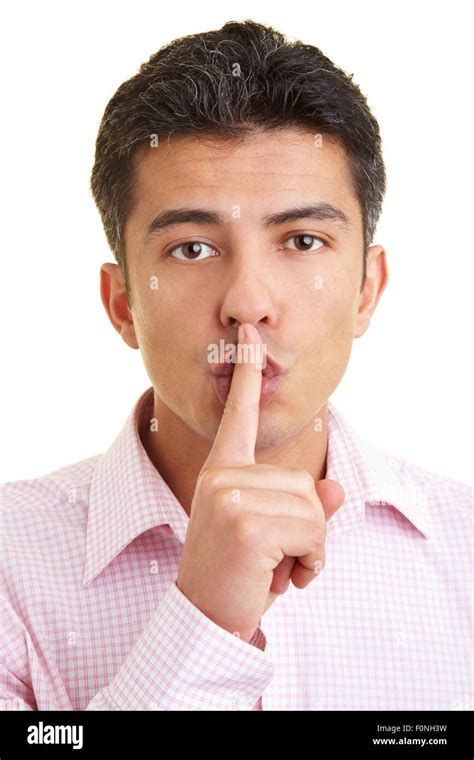 Man Shush Finger Hi Res Stock Photography And Images Alamy