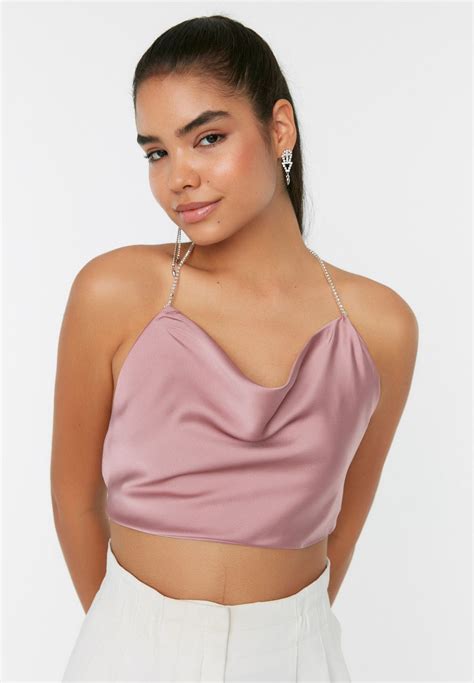 Buy Trendyol Pink Halter Neck Crop Top For Women In Dubai Abu Dhabi