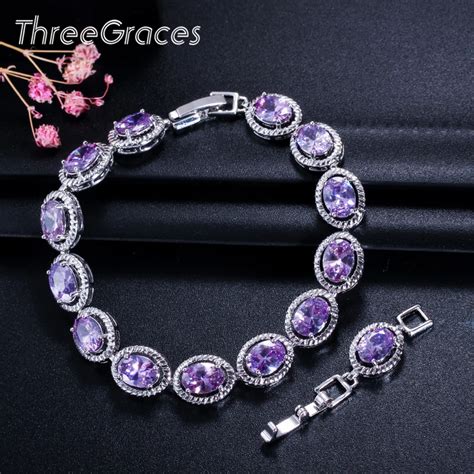 Threegraces Pulsera De Circonia C Bica Para Mujer Brazalete Grande