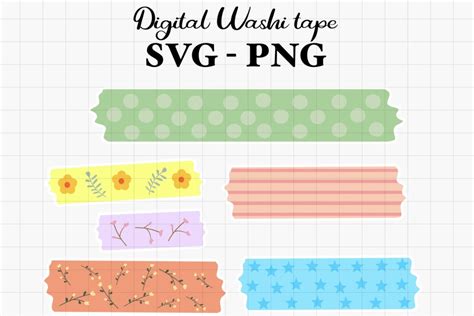 Digital Washi Tape Svg Washi Tape Png Graphic By Sweetie Citrus Co