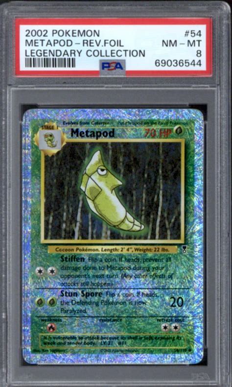 Pokemon Legendary Collection Reverse Holo Foil Metapod 54110 Psa 8