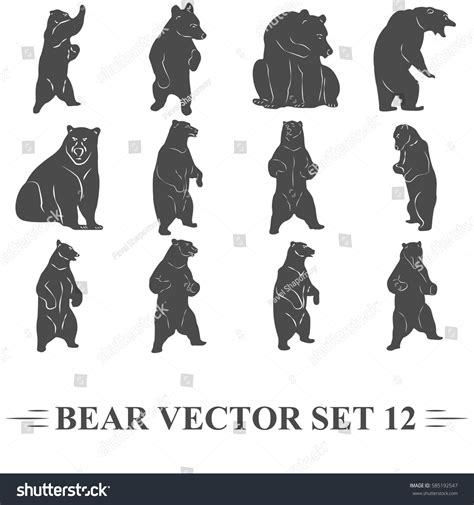 Bear Vector Set Icons Label Sign Stock Vector (Royalty Free) 585192547 ...