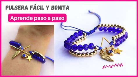 Como Hacer Pulseras De Hilo Con Cristales Y Balines F Cil Youtube