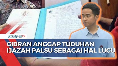 Sambil Tunjukkan Ijazah Gibran Sebut Tudingan Soal Ijazahnya Palsu