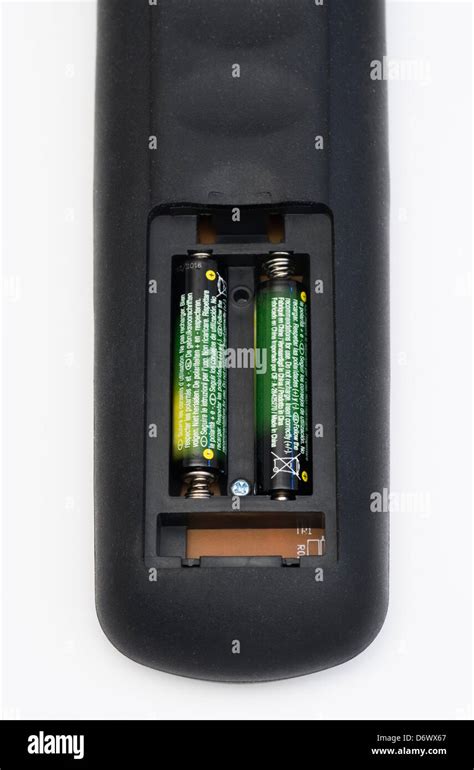 Battery Inside Tv Remote Control Stock Photo Alamy