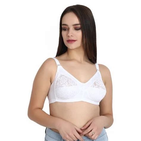 Push Up Lycra Cotton Women Full Coverage Whitenon Padded Bra Plain At