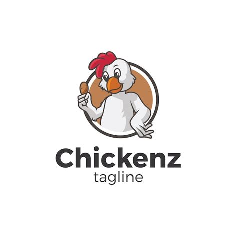 Conception De Dessin Anim De Poulet Illustration Logo Vecteur Premium