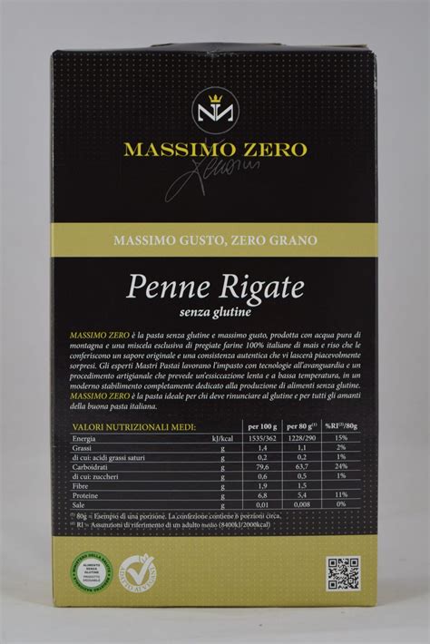 PENNE RIGATE GR 400 MASSIMO ZERO Senza Glutine