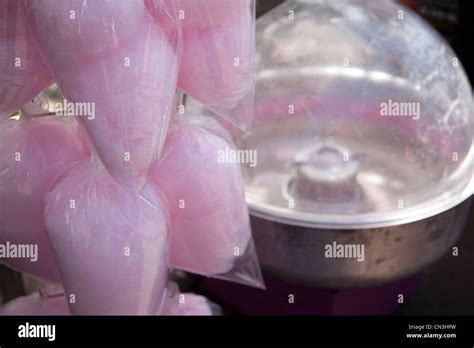 Bags on Pink Candy Floss Stock Photo - Alamy