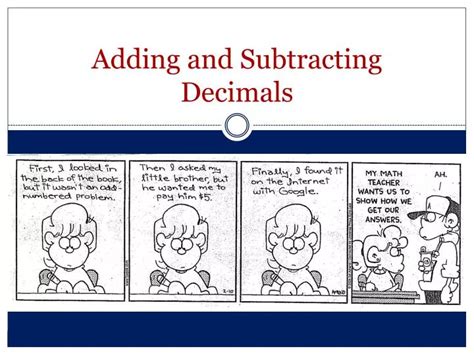 Ppt Adding And Subtracting Decimals Powerpoint Presentation Free