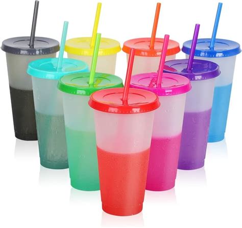 Boriyuan Oz Color Changing Drinking Set Reusable Tumblers With