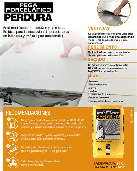 PEGA PORCELANICO PERDURA BLANCO 20 KG The Home Depot México