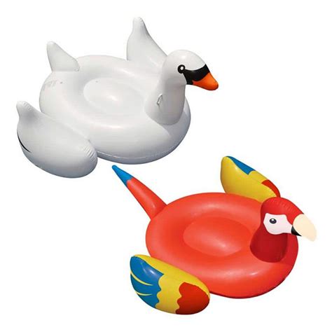 Swimline Swimming Pool Giant Rideable Inflatable Swan And Parrot 90621 90629 The Home Depot