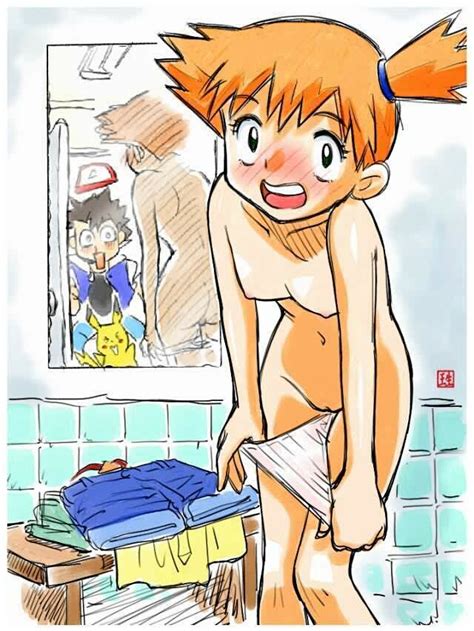 Xbooru Ash Ketchum Ass Blush Breasts Embarrassed Embarrassing Erect