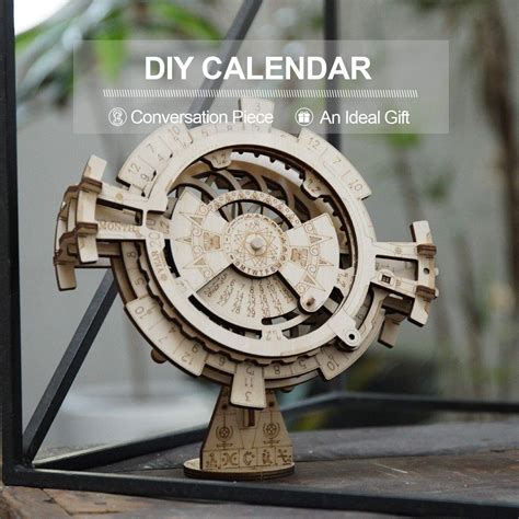 Rokr Ewiger Kalender D Holz Mechanische Puzzle Diy Kits F R Erwachsene