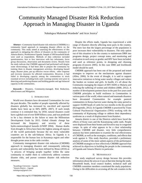 (PDF) Community Managed Disaster Risk Reduction Approach in - DOKUMEN.TIPS