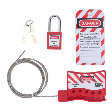 Lockout Tagout Cable Lock Stainless Steel Metal Adjustable Impact