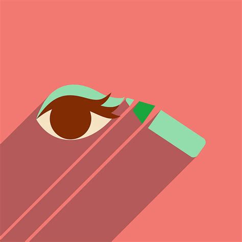 Flat Icon With Long Shadow Eyeliner Pencil Vector Ai Eps Uidownload