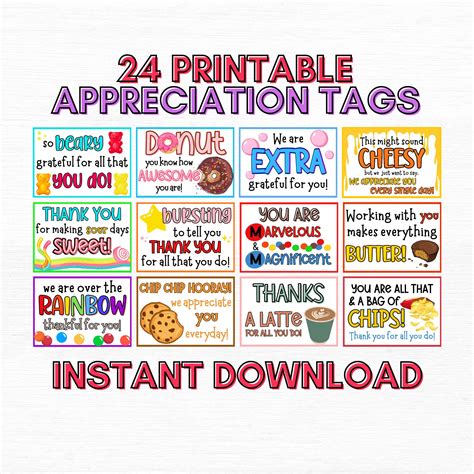 Employee Candy Bar T Tags Thank You Notes For Employee Appreciation