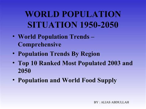 World Population 1950 2050 Ppt Free Download