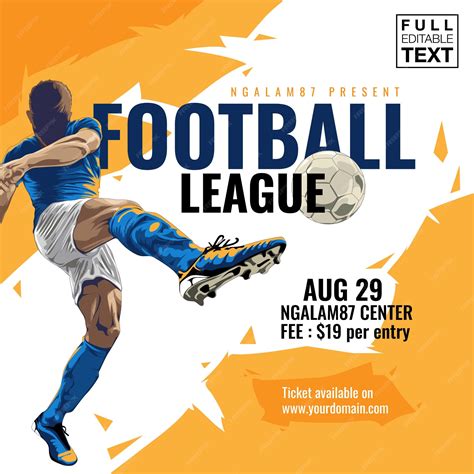 Premium Vector Football Soccer League Flyer Template