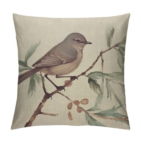 Ulloord X Pillow Covers Bird Watercolor Farmhouse Decoration Square